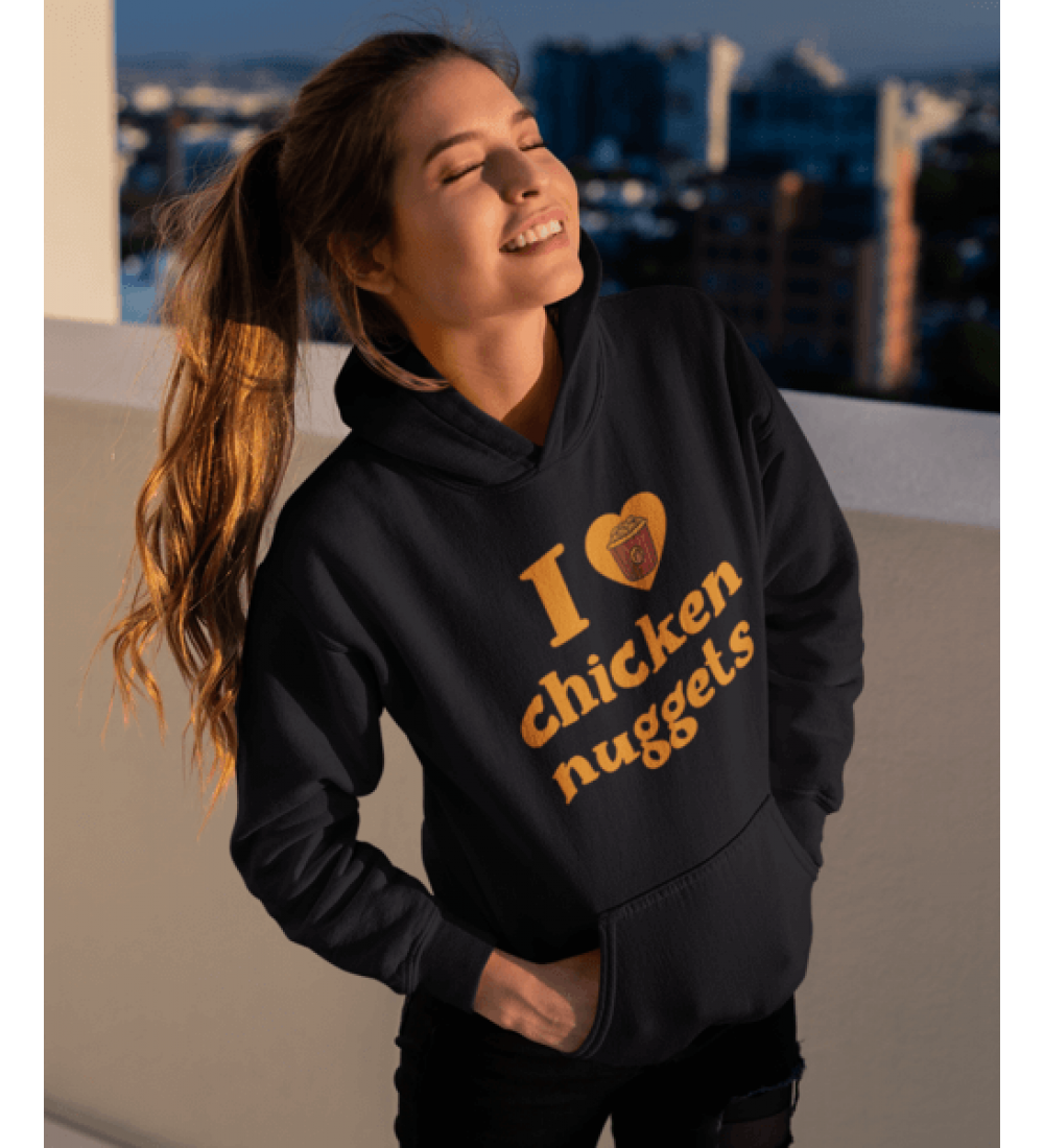I love chicken nuggets - Μαύρο Φούτερ Unisex