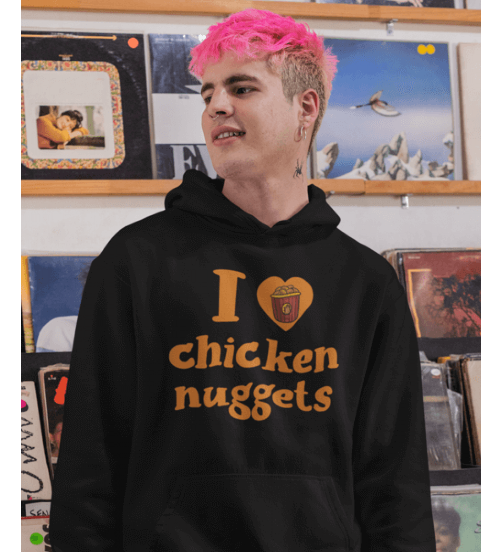 I love chicken nuggets - Μαύρο Φούτερ Unisex