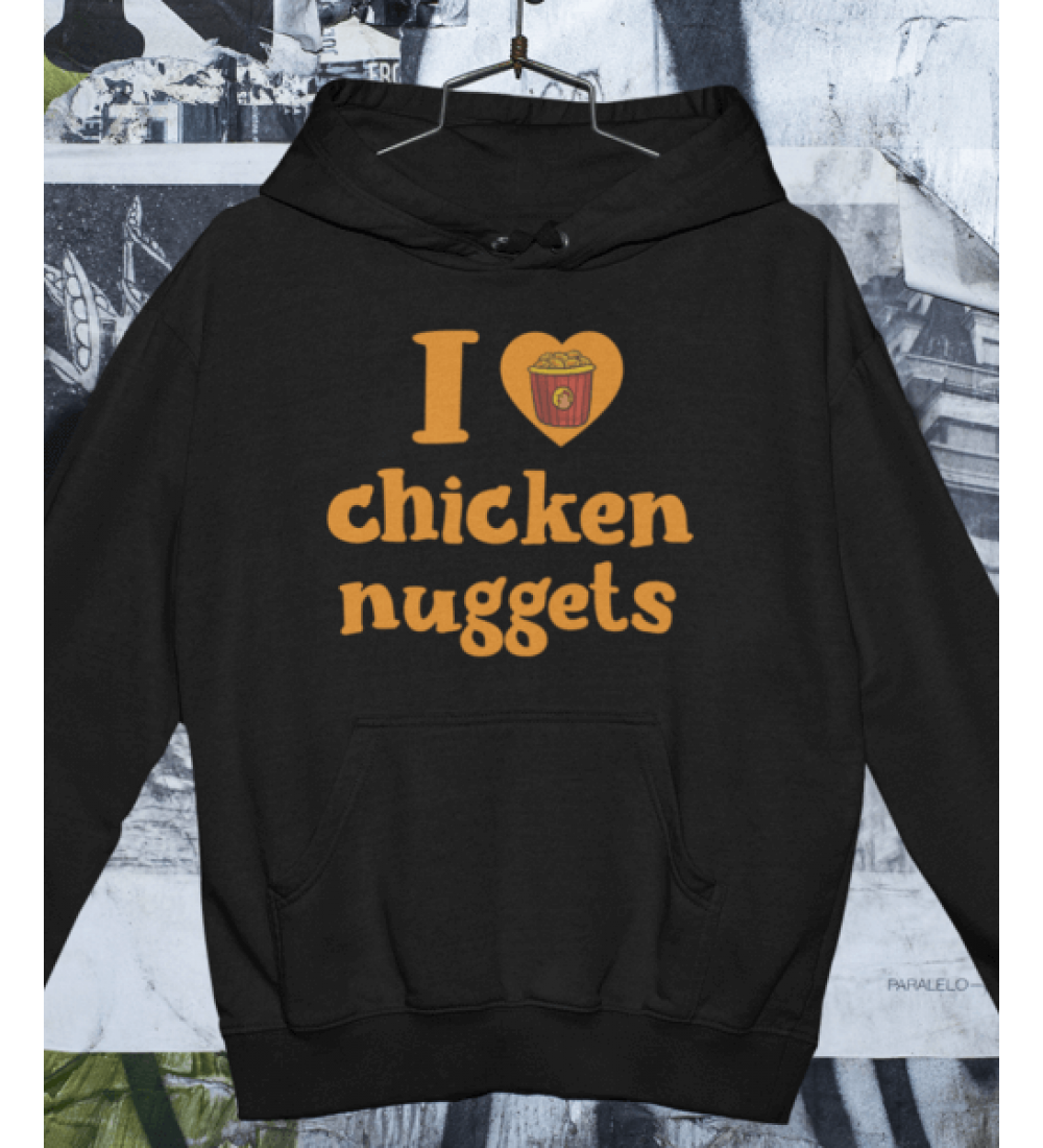 I love chicken nuggets - Μαύρο Φούτερ Unisex