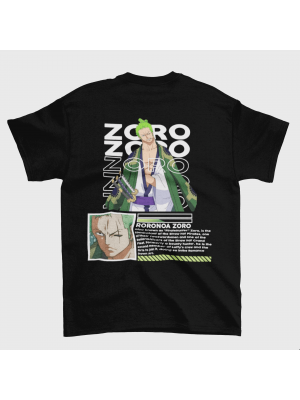 One Piece - Roronoa Zoro's με κέντημα Μπλουζάκι Μαύρο Unisex