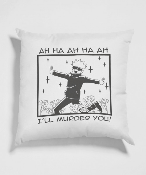 Jujutsu kaisen - Satoru Gojo will murder you! λευκό μαξιλάρι 30x30cm Jujutsu kaisen - Satoru Gojo will murder you! λευκό μαξιλάρι 30x30cm