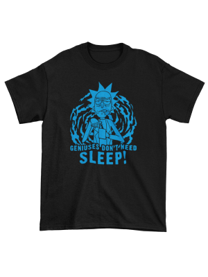Rick And Morty - Geniuses Don't Need Sleep Μαύρο Unisex Rick And Morty - Geniuses Don't Need Sleep Μαύρο Unisex