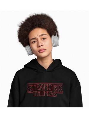 Stranger Things Logo Hoodie Black unisex