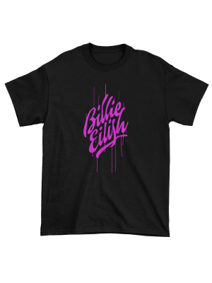 Billie Eilish - Bloshsh fuchsia μαύρο μπλουζάκι unisex