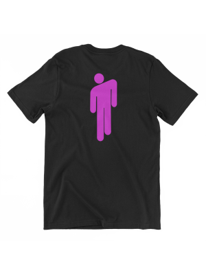 Billie Eilish - Bloshsh fuchsia μαύρο μπλουζάκι unisex Billie Eilish - Bloshsh fuchsia μαύρο μπλουζάκι unisex