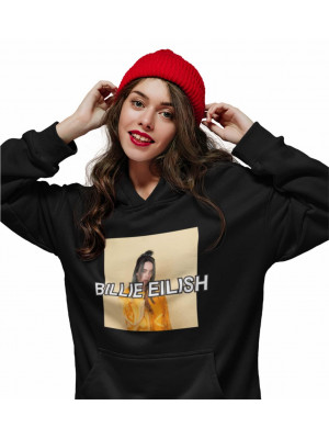Billie Eilish Μαύρο Φούτερ με κουκούλα Unisex Billie Eilish Μαύρο Φούτερ με κουκούλα Unisex